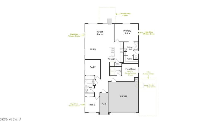 This is the Yucca Floorplan. Options and upgrades may vary.