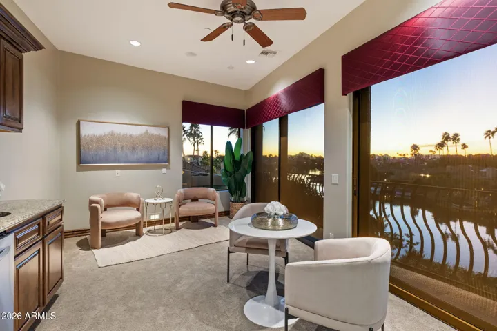 Enjoy that first cup of coffee from your primary suite kitchenette with mountain and waterfront views!