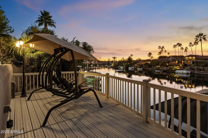Take a moment for yourself on this tranquil view deck.