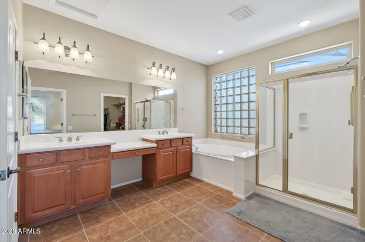 separate tub and walk-in shower