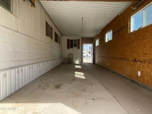 Garage facing the front