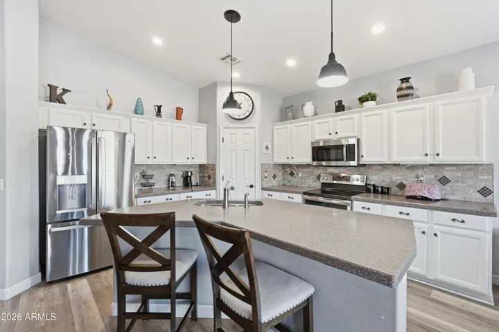 Lots of counter space. Brand new fridge and walk in Pantry