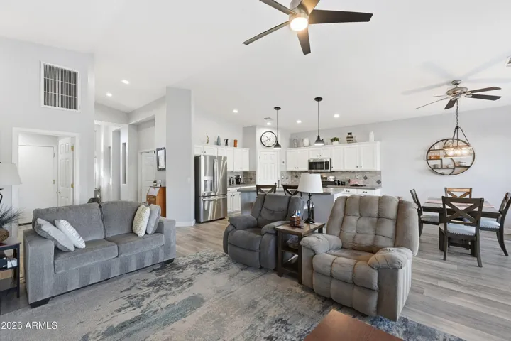 Open concept for gathering or entertaining.