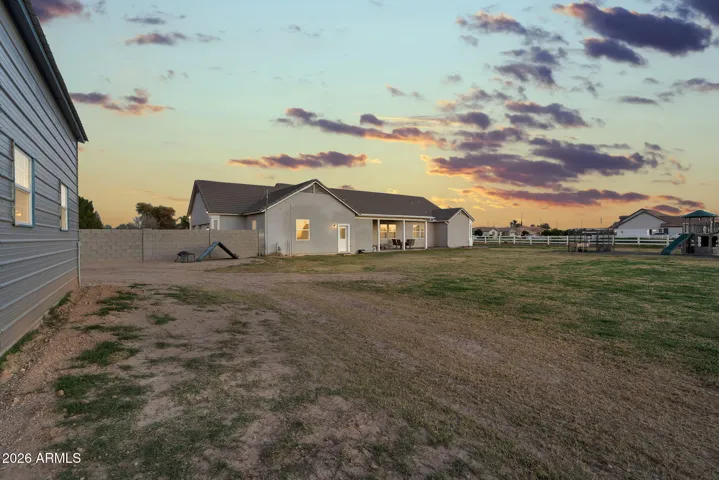 Rv garage and backyard