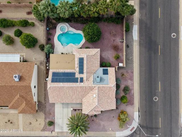 Above the home.