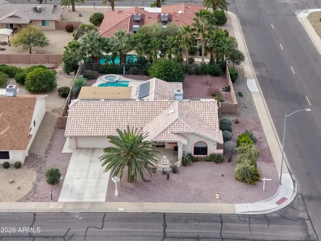 Above the home.