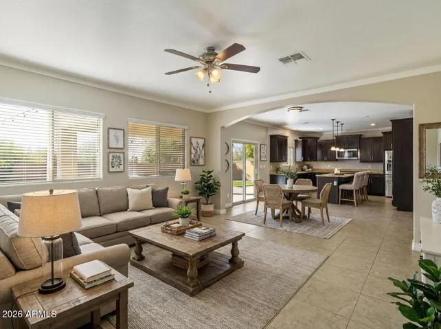 Family Room -to kitchen - Virtually staged
