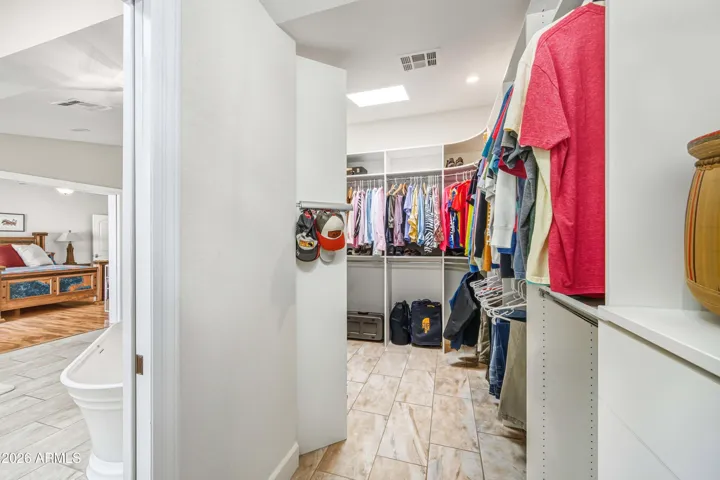 spacious primary closet