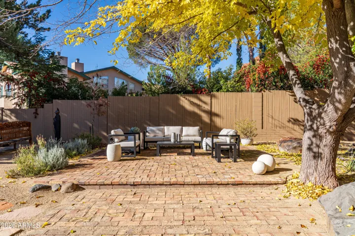Hardscape patio in the rare and unique San Luis adobe pavers.