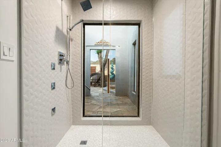 Shower Overlooking Private Courtyard