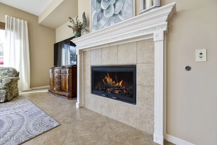 Gas burning fireplace