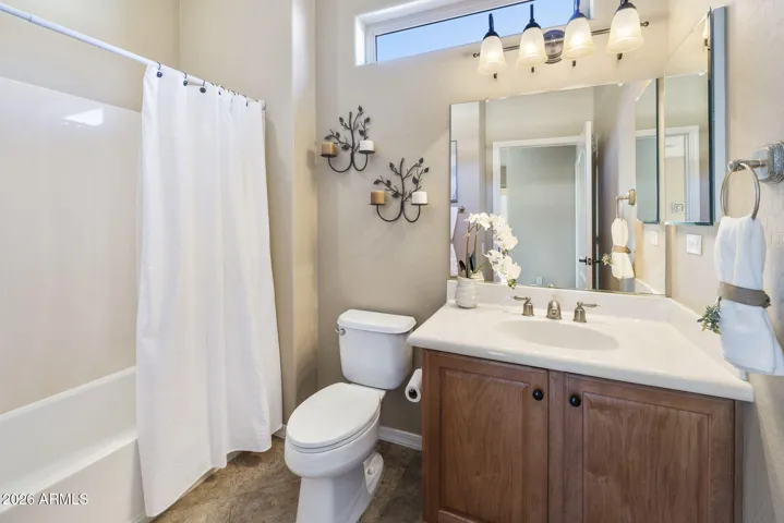 Hallway bathroom off of guest bedroom and Den