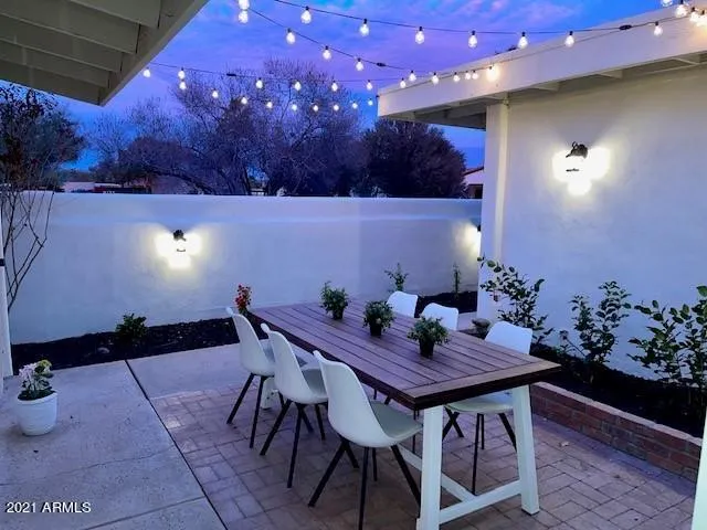 courtyard at night
