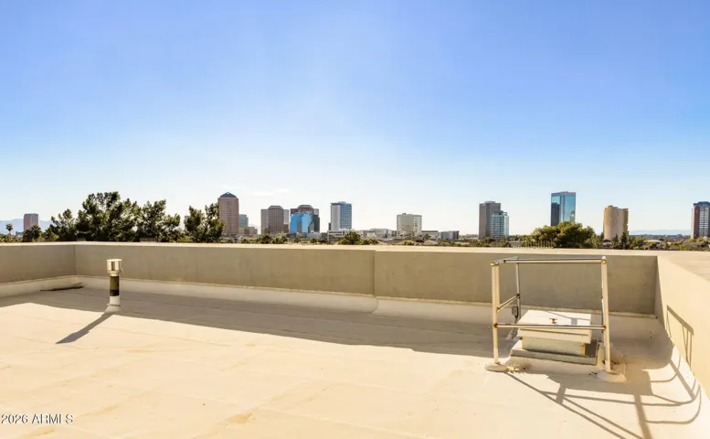Private rooftop patio from unit