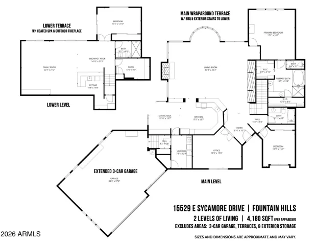 2 Thoughtfully Planned Levels of Living & Entertaining