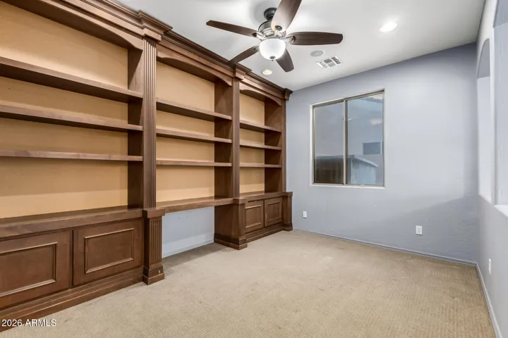 Bonus room with built-ins