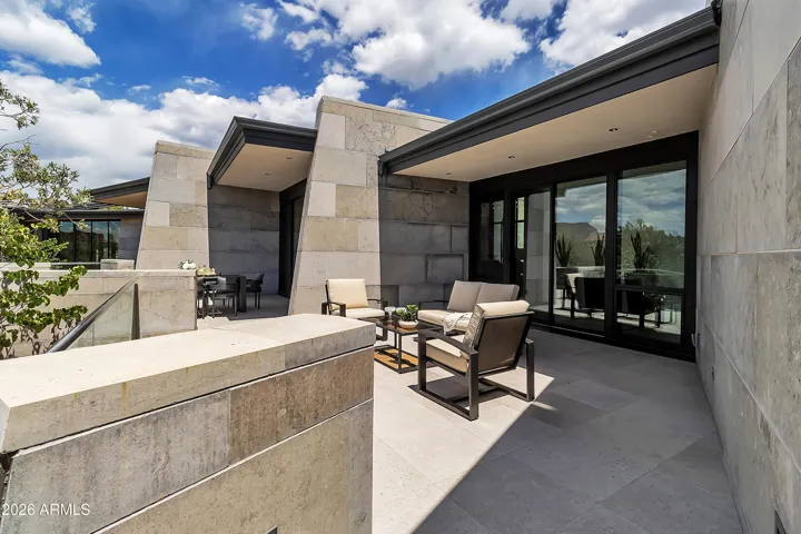 Cultured concrete veneered walls with a neutral palate of colors to blend in with the environment.