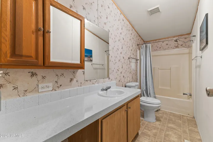 Bathroom with updated countertops