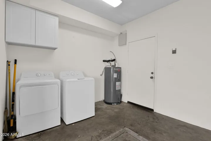 Interior laundry in garage