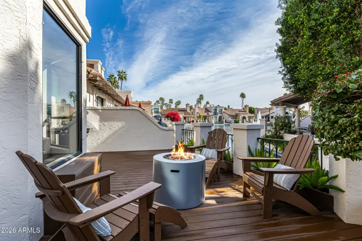 Large Wrap Around Patio, View to Fountain