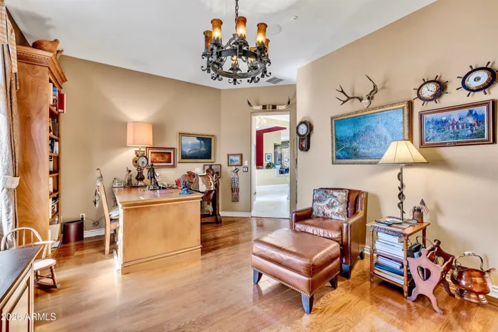 Just off the foyer, this office / den is perfect for privacy.