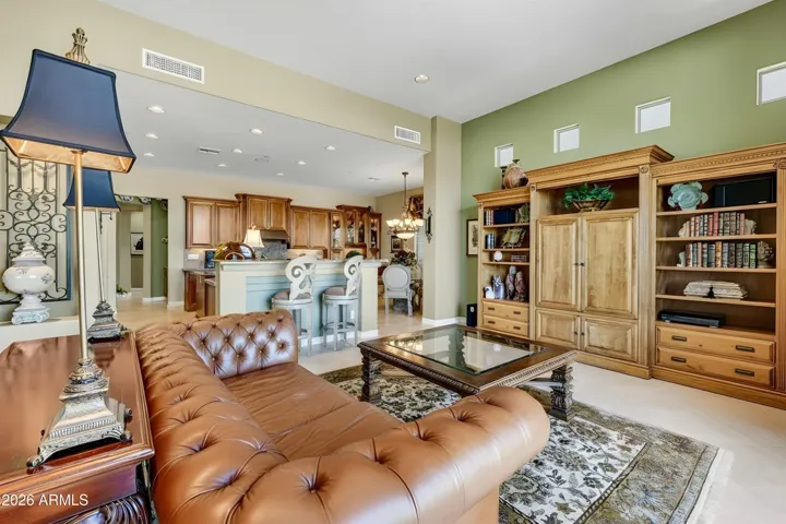Comfy and cozy....FR opens to kitchen and patio.