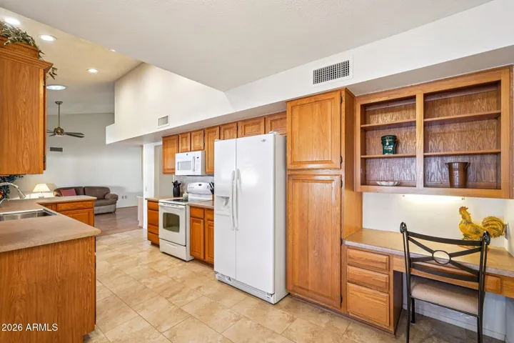 Kitchen & Family room desk area