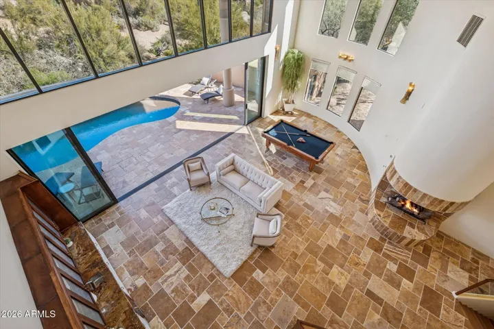 View from upper level looking down.