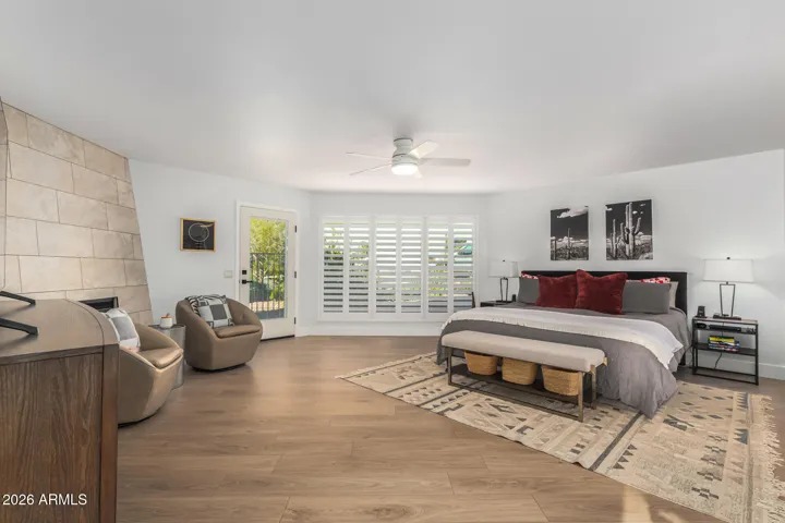 Primary suite with fireplace
