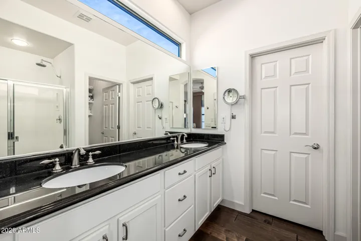 Dual vanity sinks primary bathroom