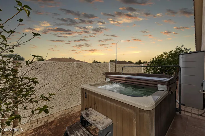 Spa-Hottub right off the sunroom on the West side of the yard. Golden-Hour never looked so GOOOOD!