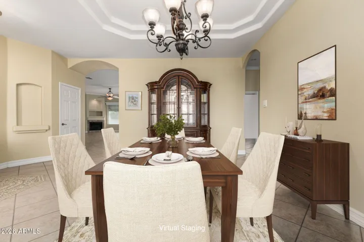 Virtually Staged formal dining room