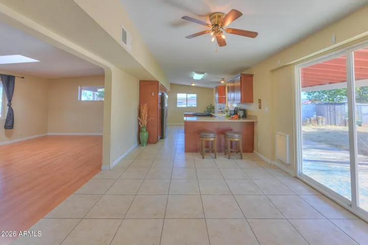 In-kitchen dining space and breakfast bar