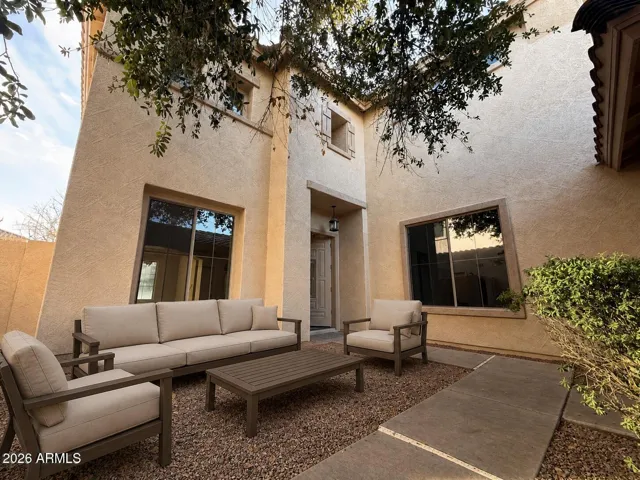 Virtually Staged Front Patio Courtyard