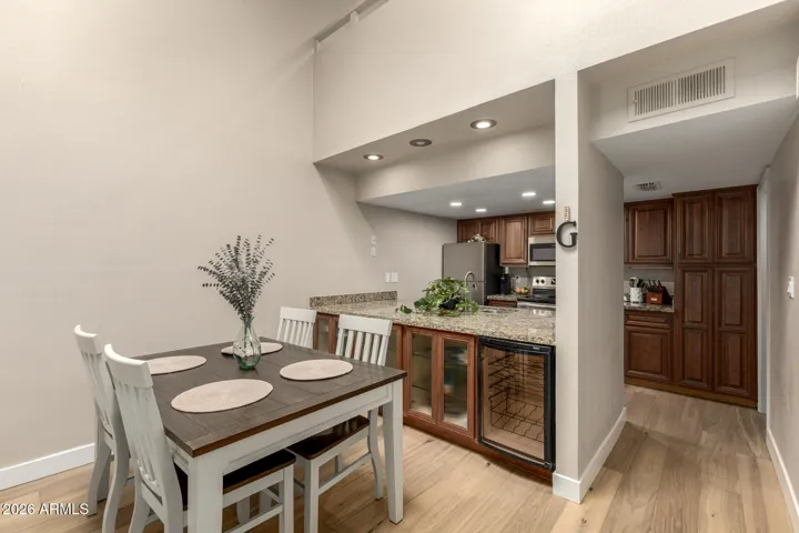This great layout has the perfect space for your dining table as well.