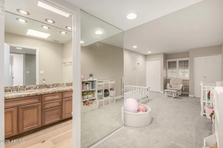 Fabulous second bedroom, or upstairs primary bedroom with updated en-suite bathroom.