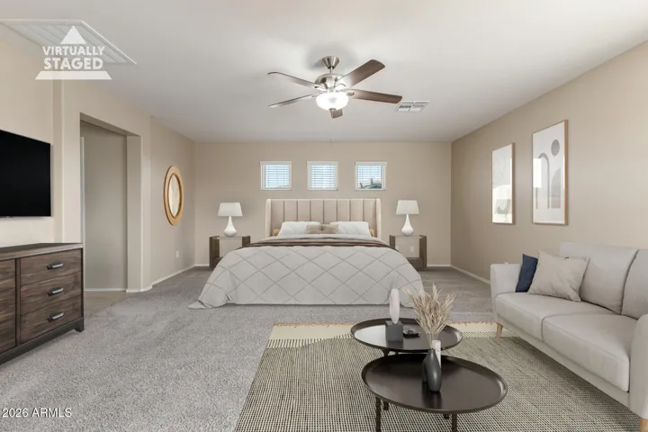 MASSIVE Primary suite - Virtually Staged