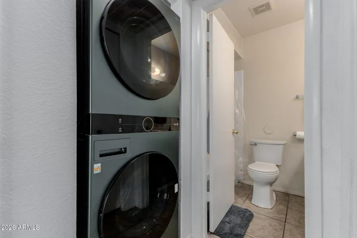 Stacked full sized washer/dryer