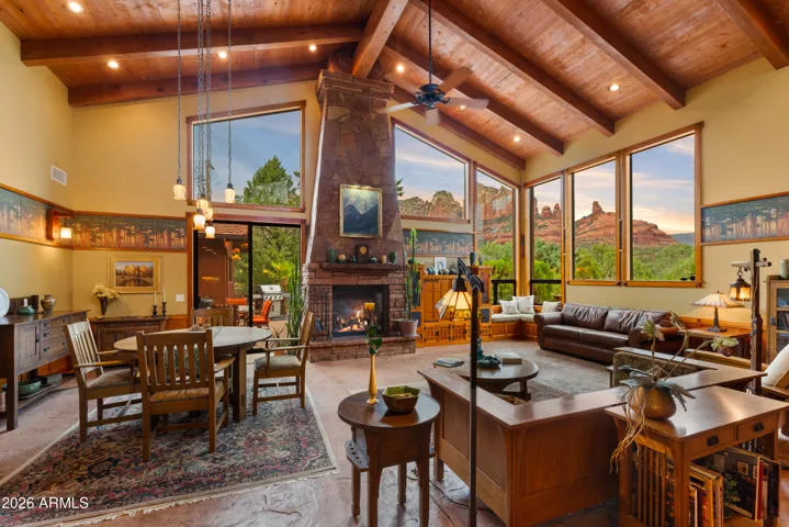 Arts & Crafts Home, 11+ Car Garage, Pool, Level 0.885 Acre with Private Access to Nat'l Forest