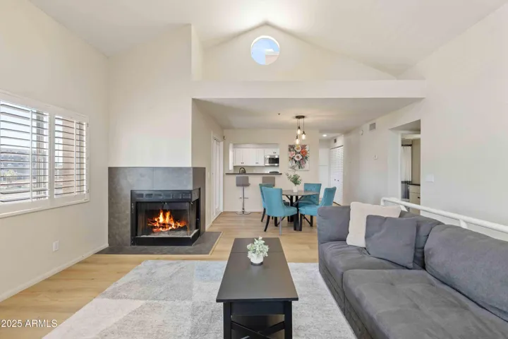 Open concept Living into Kitchen/Dining