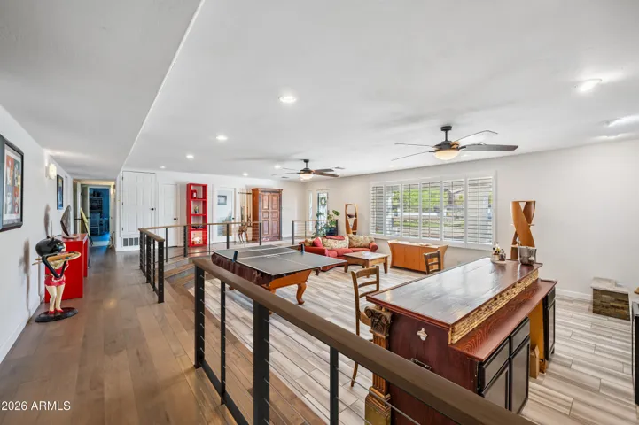 Cable railing can be added to living room