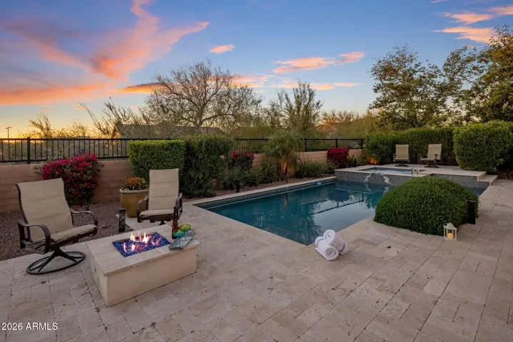 Enjoy the pool and fire pit.