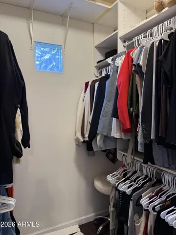 Walk in closet for master bedroom
