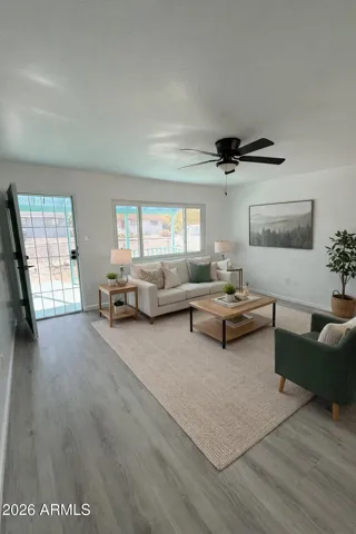 Virtually staged image. Furniture and décor are digital additions and not included in the sale.