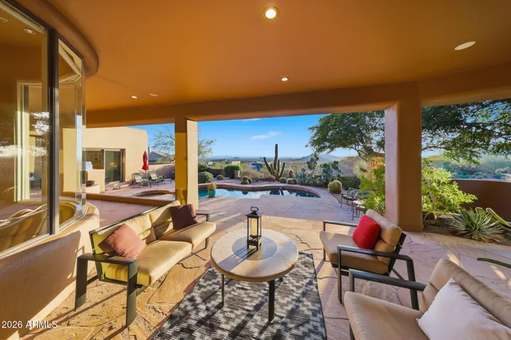 Set against desert and sunset views!