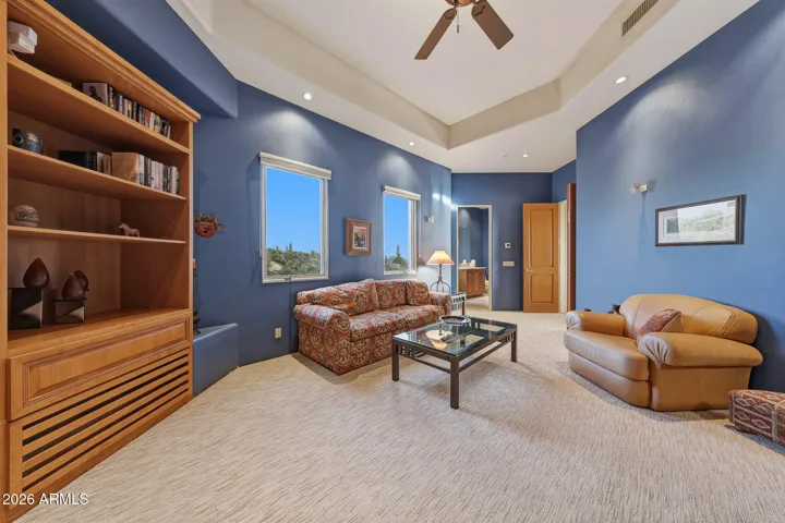 With built-in cabinets and ensuite bathroom