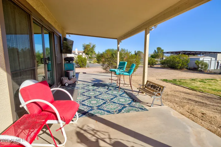 East facing covered patio off great room. Shaded in the evenings!