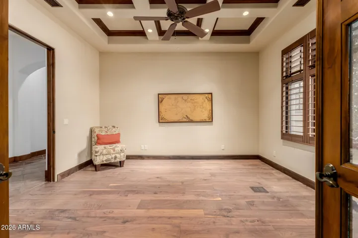 Tray Ceiling - Yess! And Plantation Shutters too.