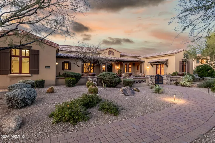Expansive paver driveway and walkway.