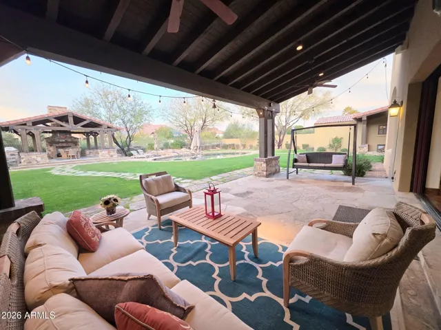Large Patio Seating Area Extends the Indoor Seating.